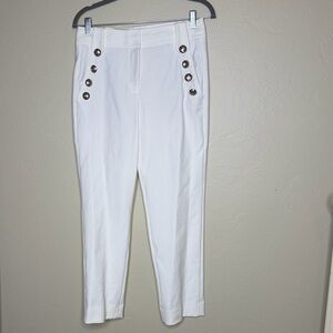 White House Black Market Front Button-Detail Straight Classic Pants